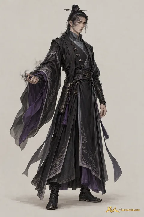 葛天豪 · 人界篇 · 阴罗宗 · 魔修 · 主立绘 · AI 生成