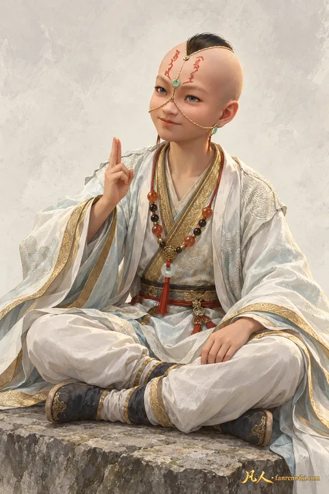 火龙童子 · 自然行动／斗法姿态 · AI 生成