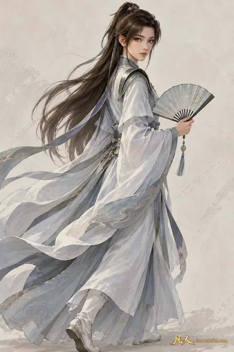 凌玉灵 · 自然行动／斗法姿态 · AI 生成