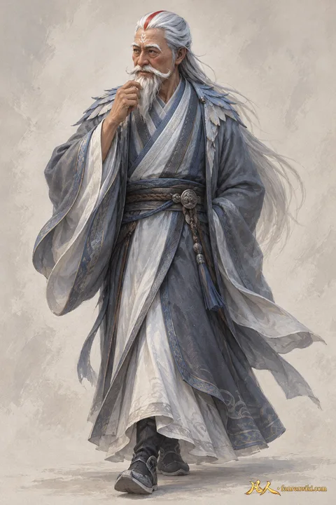 妙鹤真人 · 自然行动／斗法姿态 · AI 生成