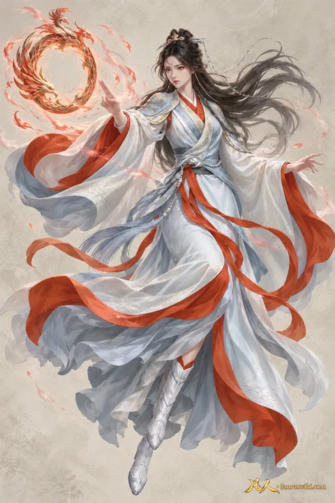 南宫婉 · 元婴期 · 朱雀环斗法 · AI 生成