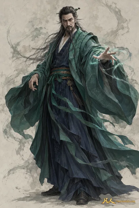 魏无涯 · 自然行动／斗法姿态 · AI 生成