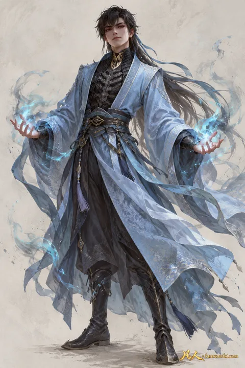 玄骨上人 · 自然行动／斗法姿态 · AI 生成