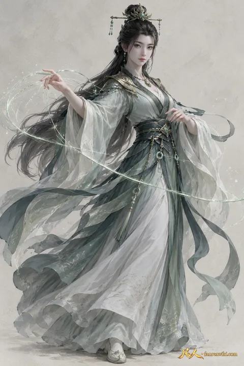 燕如嫣 · 自然行动／斗法姿态 · AI 生成