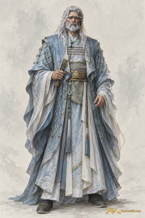 云姓老者 · 参考图常态 · AI 生成